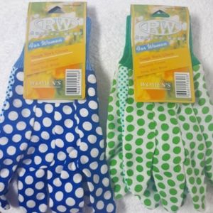 Rugged wear tough work gloves garden cloth 2 pair new